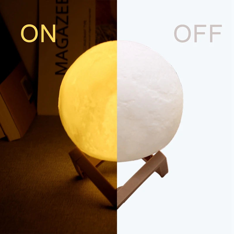 Christmas Gift LED Moonlight Lamp – 3D Printed Moon Night Light