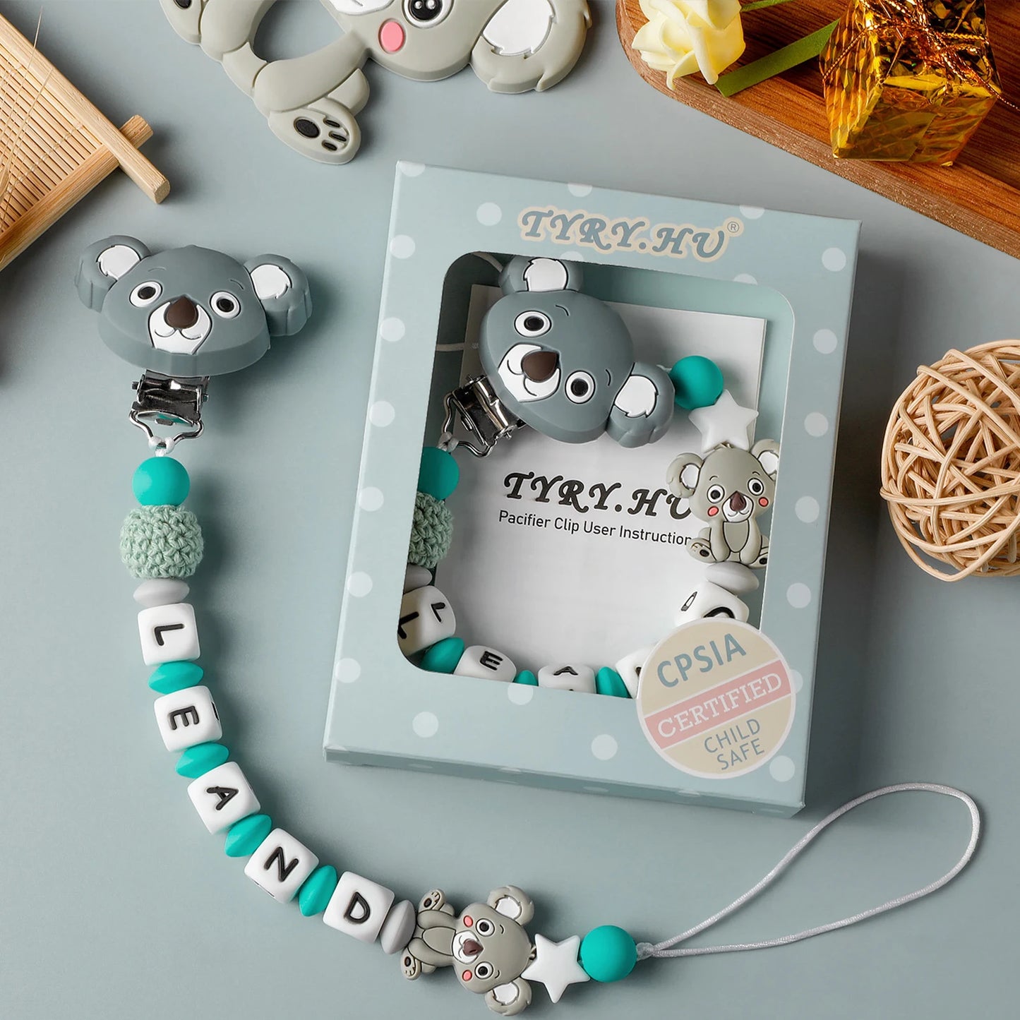 DIY Silicone Baby Pacifier Chain - Personalised Name Teething Clip