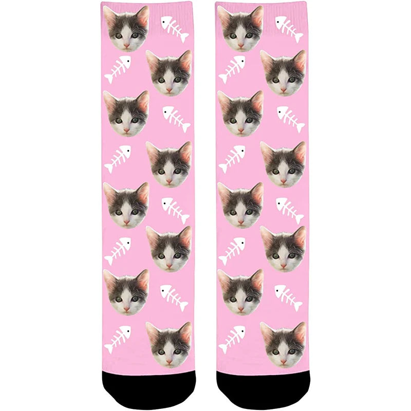 Personalized Pet Face Socks - Perfect Gift for Cat Lovers