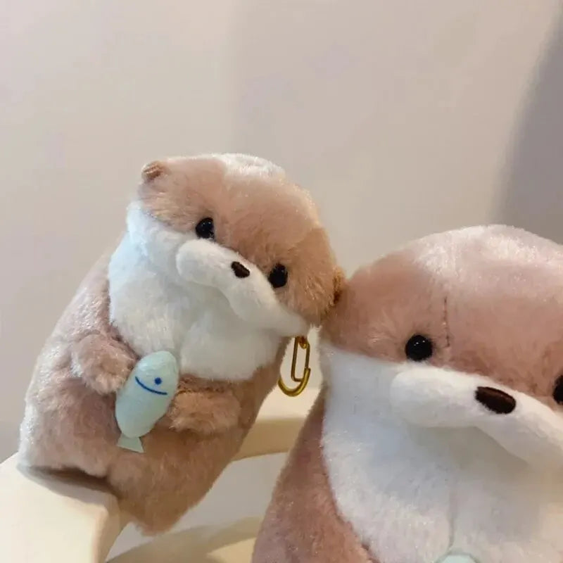 Adorable Otters with Fish Keyrings - Perfect Doll Toy for Kids and Collectors