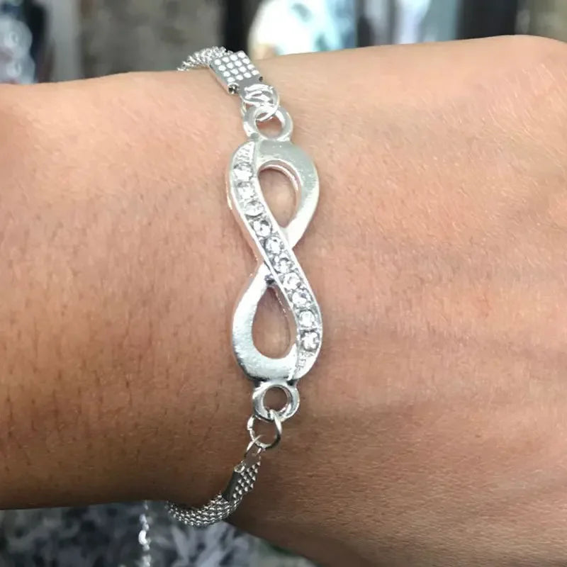 Infinity Bracelet with Rhinestones | Elegant Gift for Him and Her