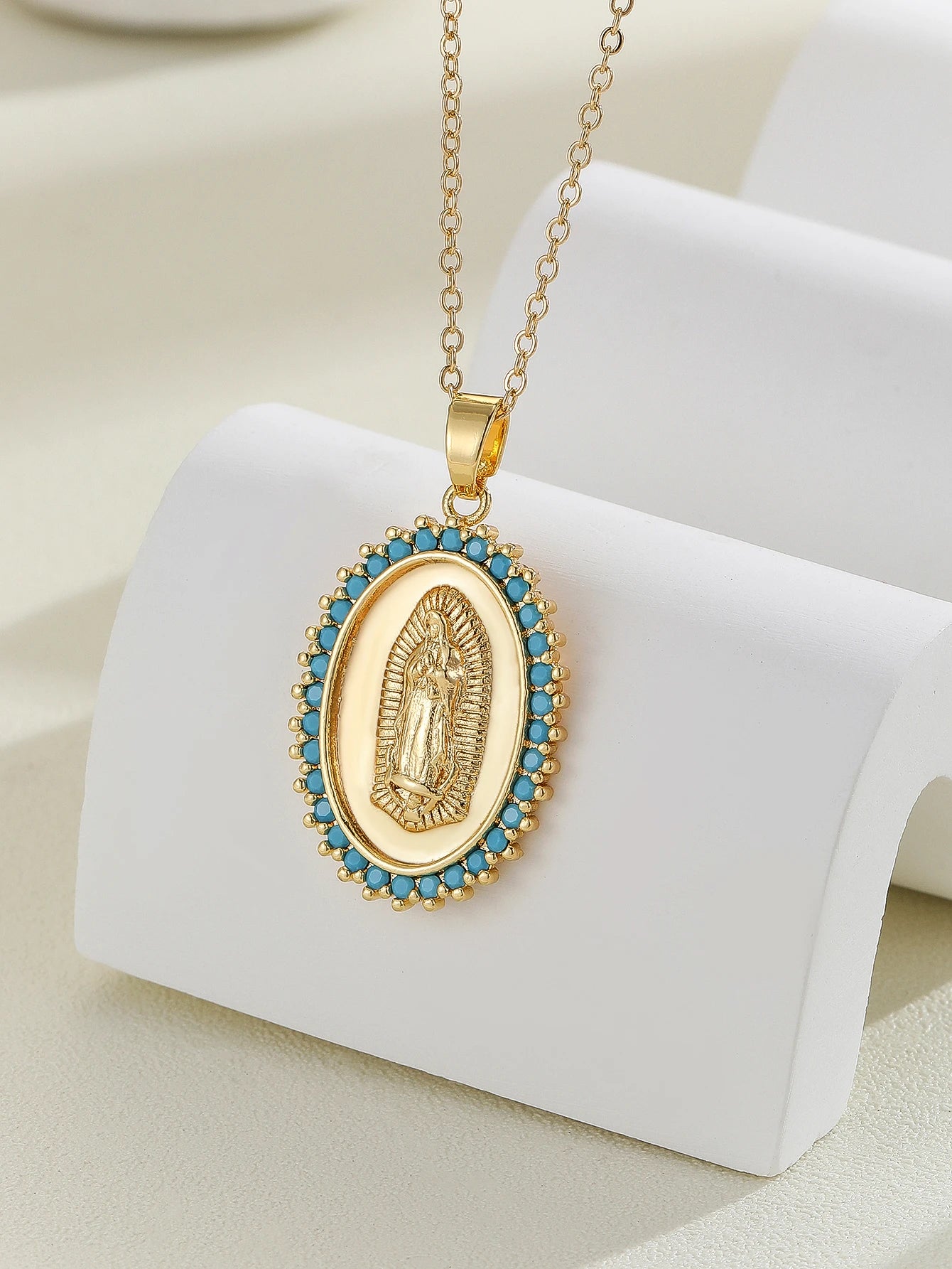 Personalized Zircon Santa Maria Series Necklace - Unique Religious Jewelry