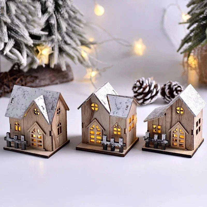 Christmas Wooden House Light - Cozy Cabin Ornament for Your Home