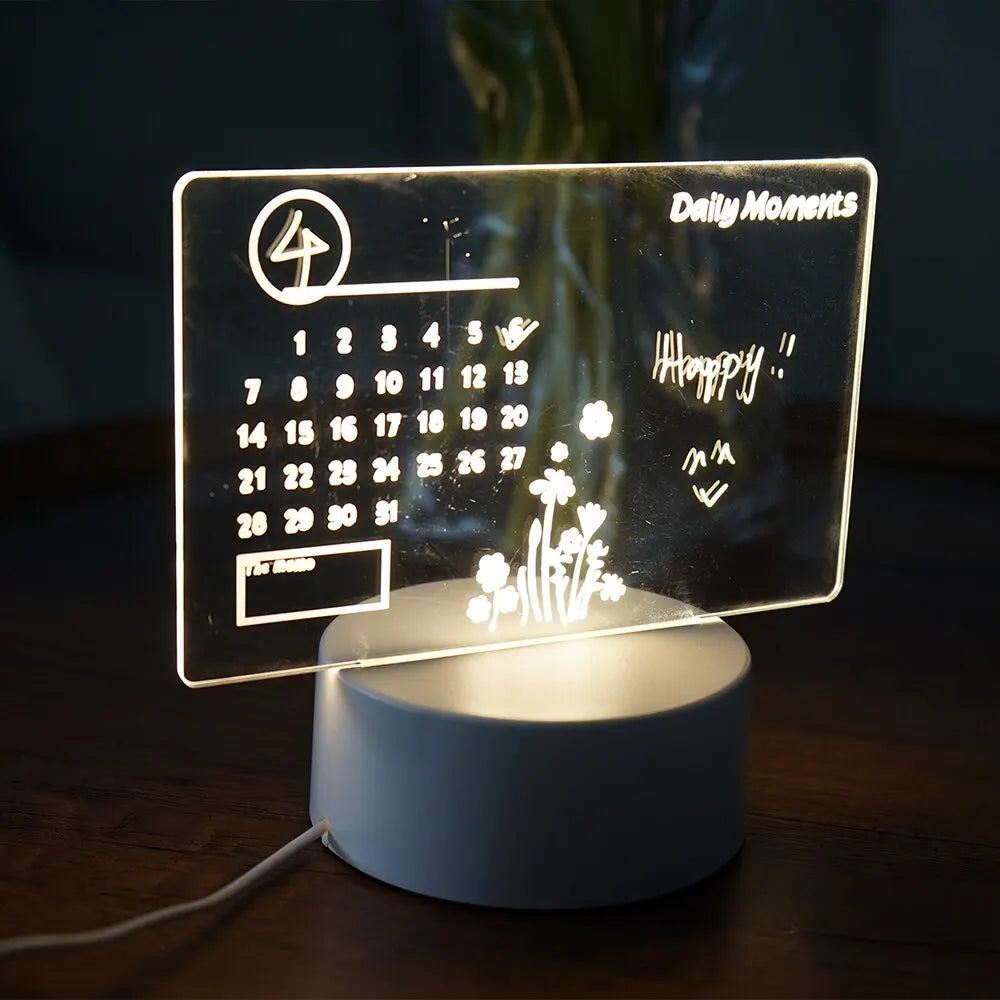 Creative LED Note Board Night Light | Rewritable Message Board