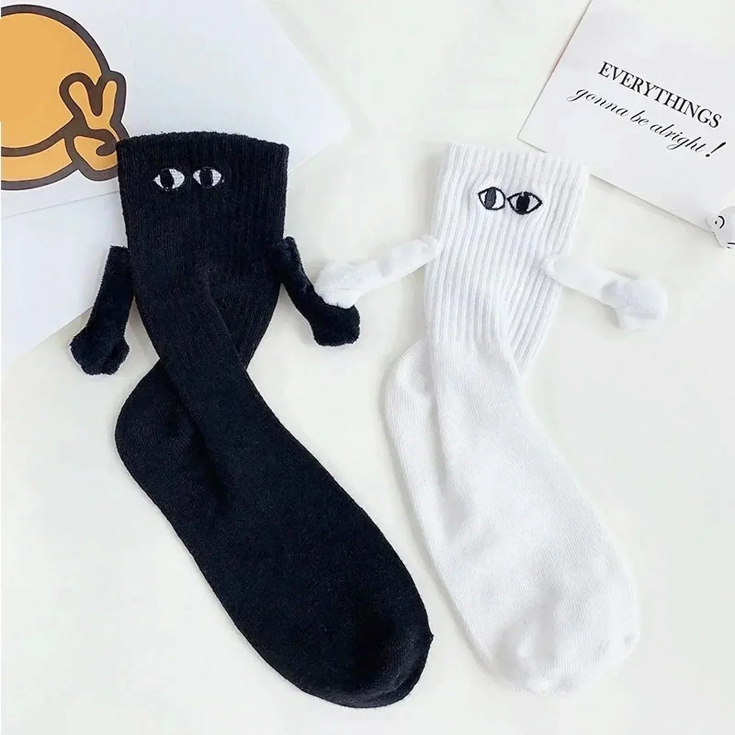 Personalized Magnetic Attraction Socks - 3D Holding Hands Design