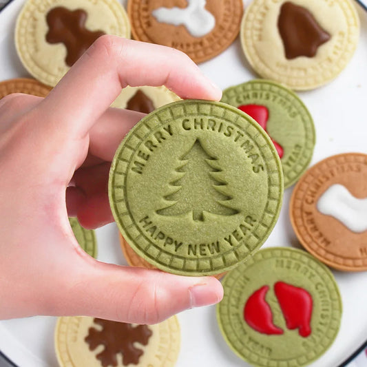 Christmas Cookie Cutters Set - Santa, Snowman, Tree, and Elk Molds