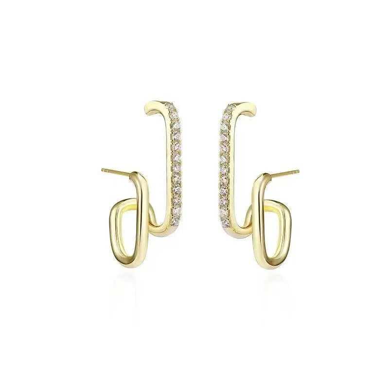 Statement Jewelry - Bright Crystal Luxury Claw Stud Earrings for Special Occasions