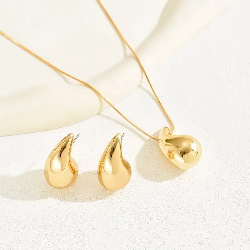 Trendy Gold Plated Chunky Jewelry Set | Enhance Your Daily Style