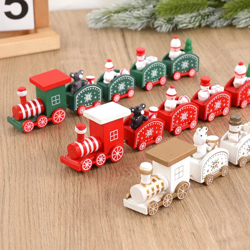 Merry Christmas Wooden Train Decoration - 2024 Holiday Decor