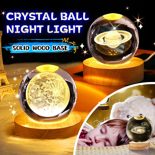 Crystal Ball Night Light - LED Galaxy Projector for Relaxing Atmosphere