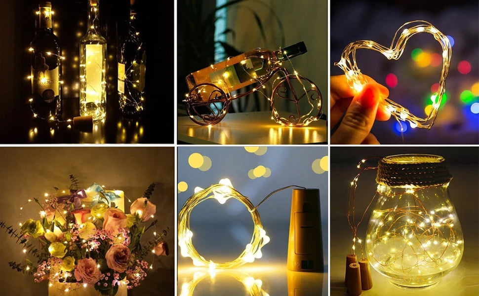 Wine Bottle Cork Fairy Lights – 2M LED String Lights for Party Decor