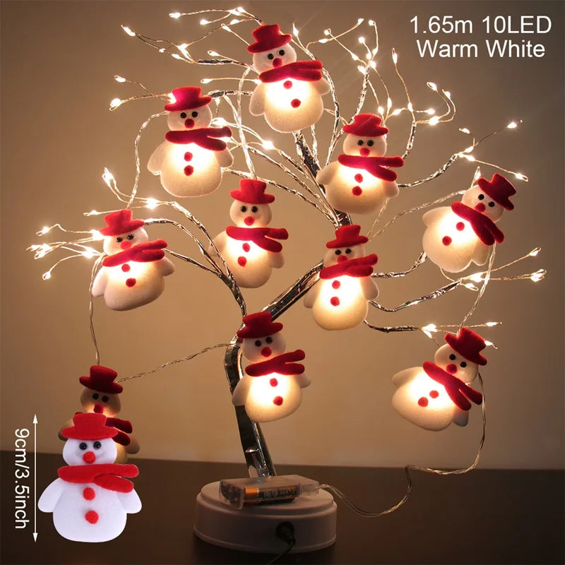 Merry Christmas Snowman LED Garland - Xmas Tree Ornament