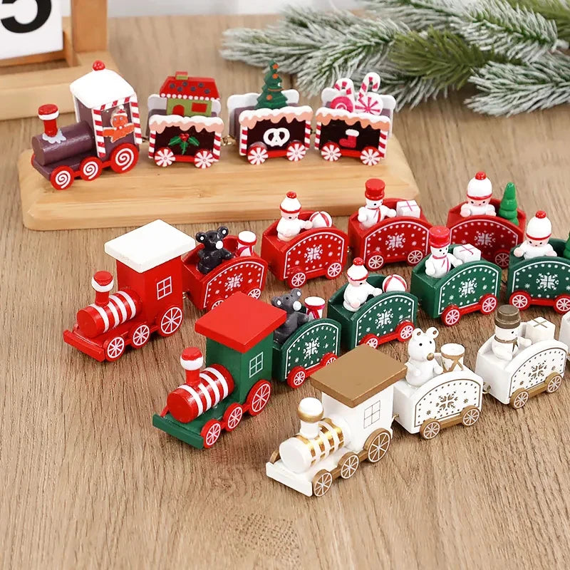 Merry Christmas Wooden Train Decoration - 2024 Holiday Decor