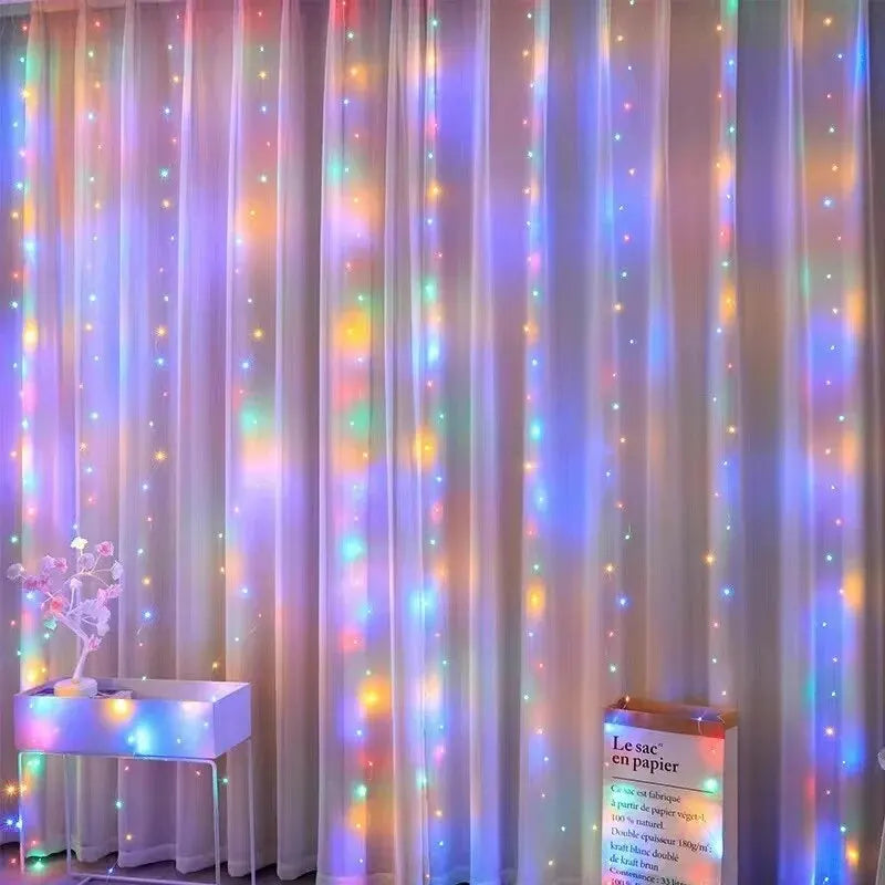 Decorative LED Garland Curtain Lights – Bedroom & Christmas Decoration