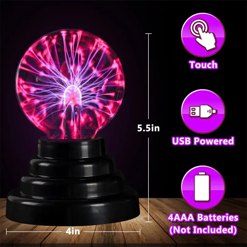 Colorful Plasma Ball Lamp - Engaging Touch Sensitive Night Light for Kids