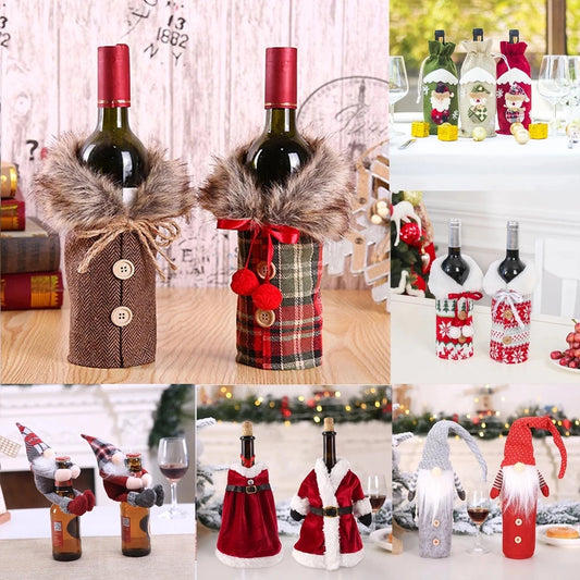 Merry Christmas Wine Bottle Cover - Perfect Holiday Gift Decoration