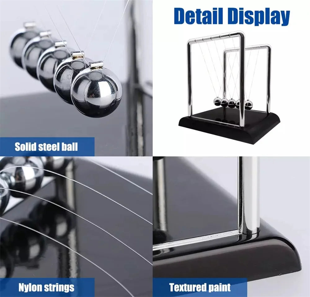 Stress Relief Newton’s Cradle - Steel Ball Pendulum Desktop Toy Gift