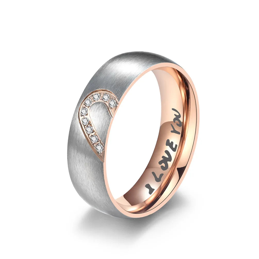 Matching Rose Gold and Black Promise Rings | Ideal Gift for Couples