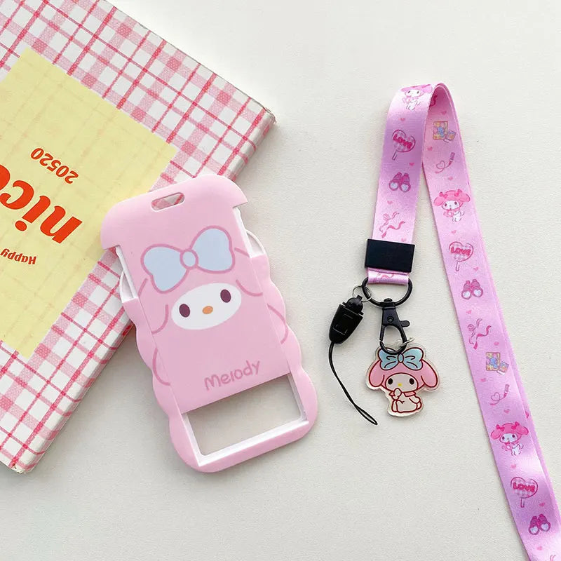 Cute Hello Kitty Card Holder Pendant with Lanyard | Kawaii Student Gift