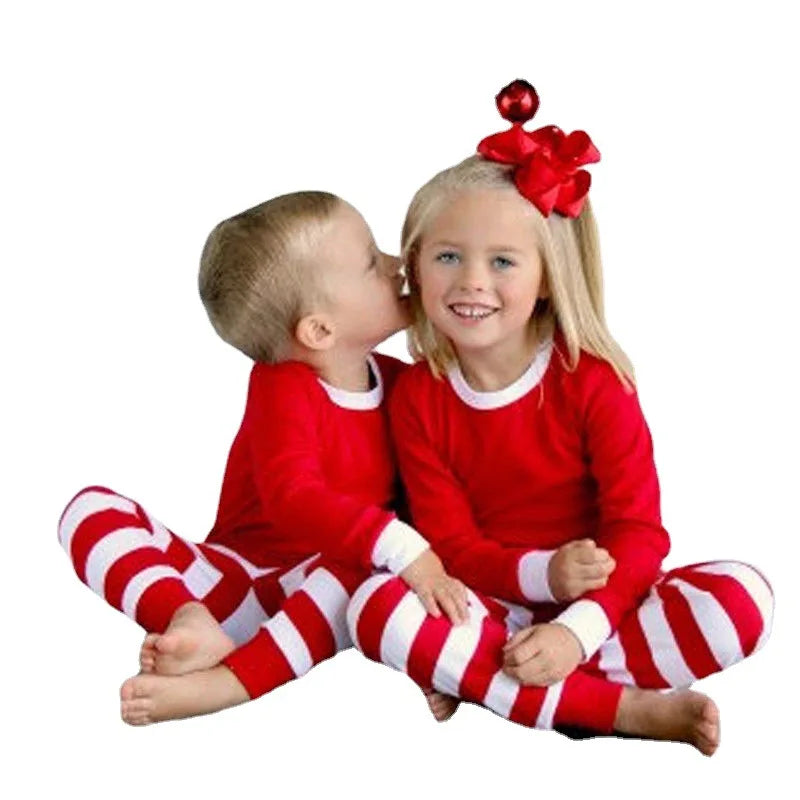 Christmas Pajamas Set - Striped Family Matching Sleepwear