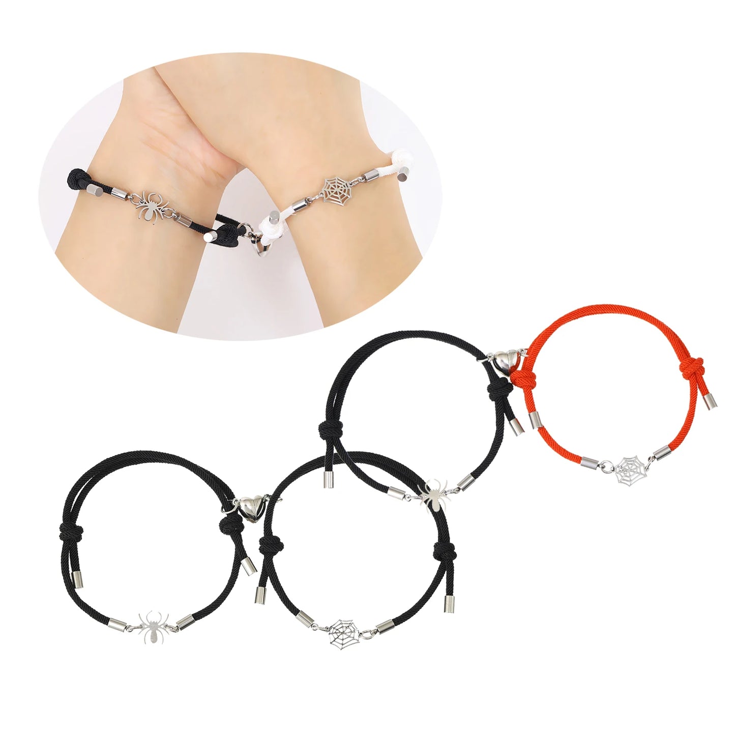 Magnetic Heart Spider Bracelet Set | Unique Matching Gift for Him and Her