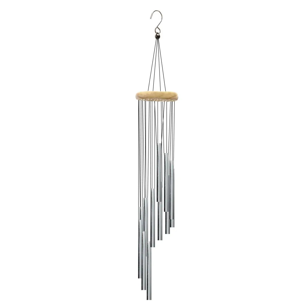 12-Tube Aluminum Alloy Wind Chimes - Gold & Silver Bells for Outdoors