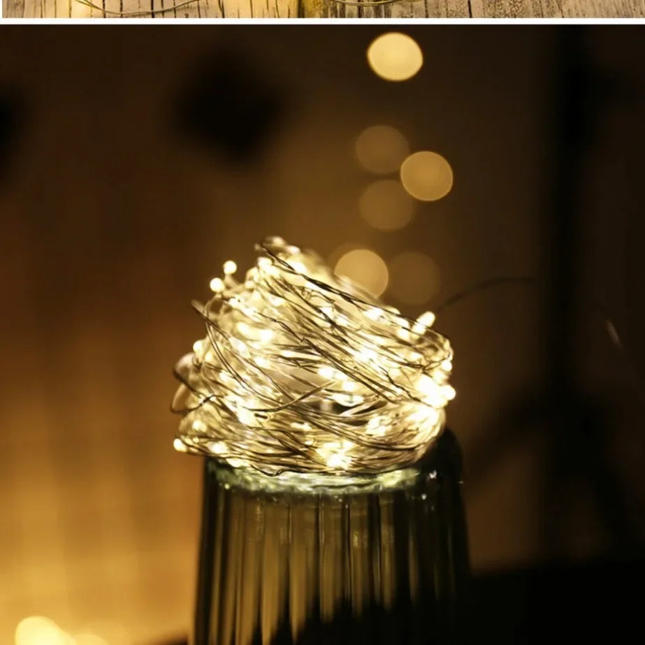 DIY Christmas Decoration LED Lights – Waterproof Copper Wire String Lights