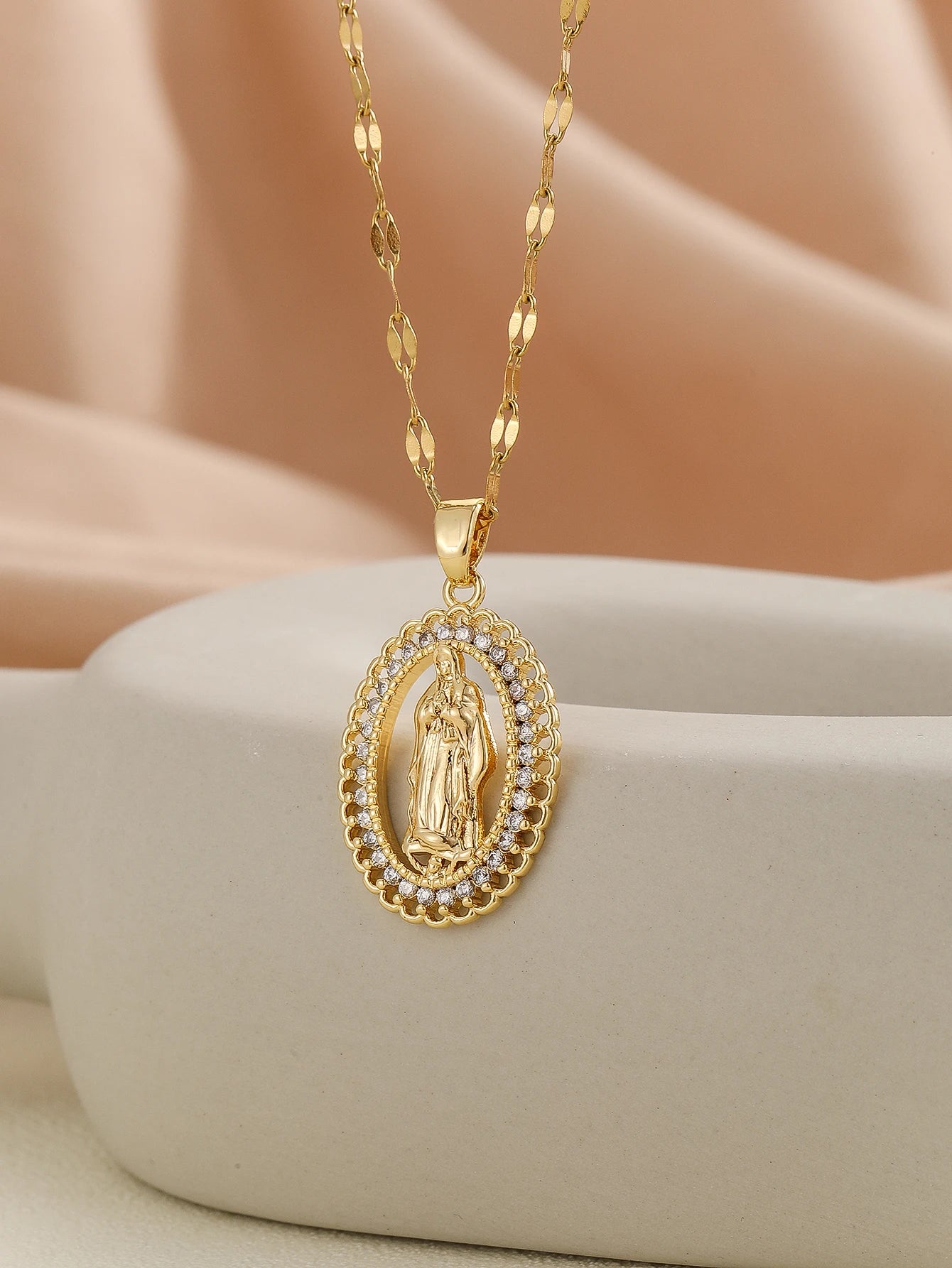 Personalized Zircon Santa Maria Series Necklace - Unique Religious Jewelry