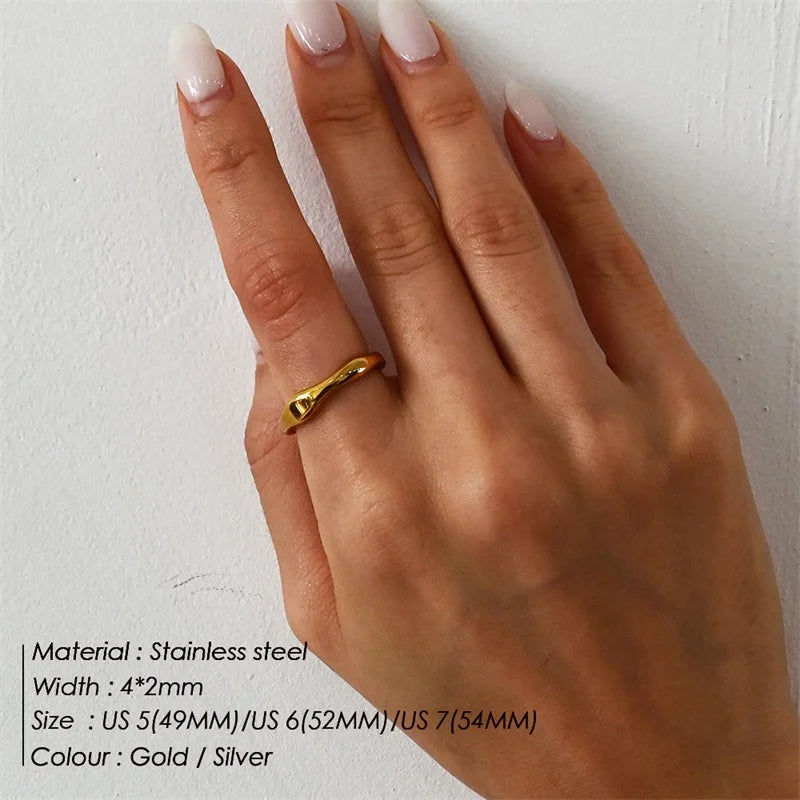 Unique Geometric Wave Rings | Gold and Silver Handmade Jewelry For Women