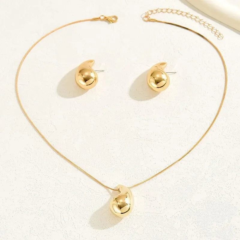 Trendy Gold Plated Chunky Jewelry Set | Enhance Your Daily Style