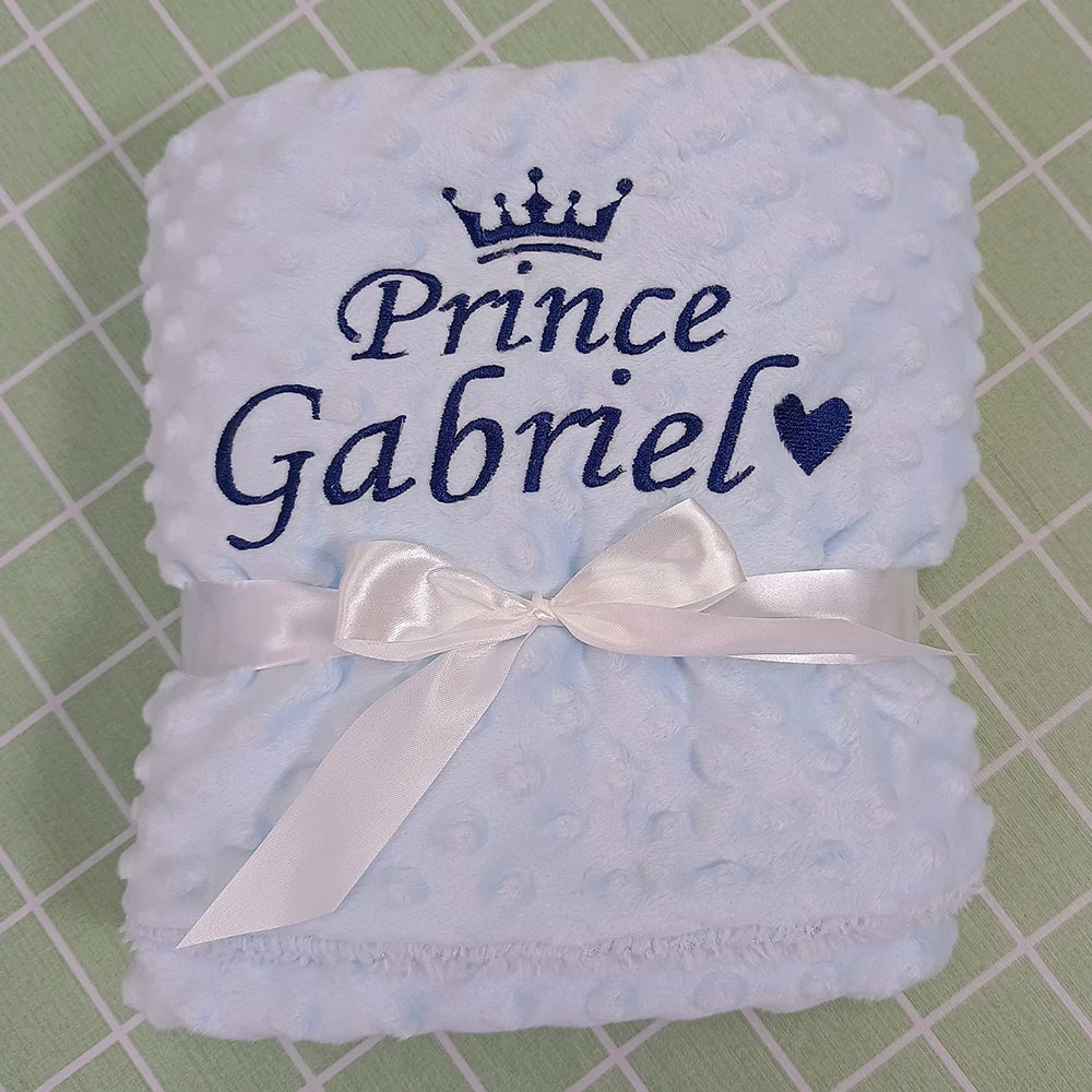 Personalized Name Baby Blanket - Soft Bubbled Fleece for Crib & Stroller