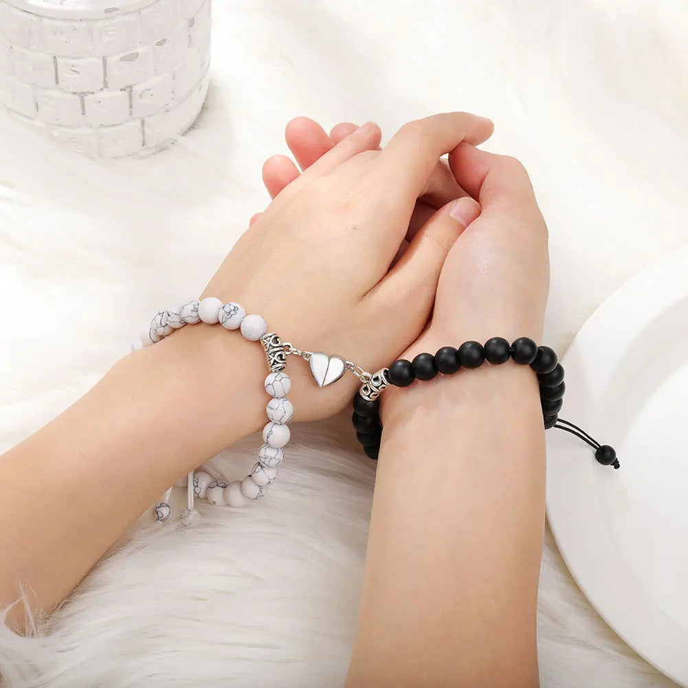 Romantic Natural Stone Couples Matching Bracelets | Perfect Gift for Lovers