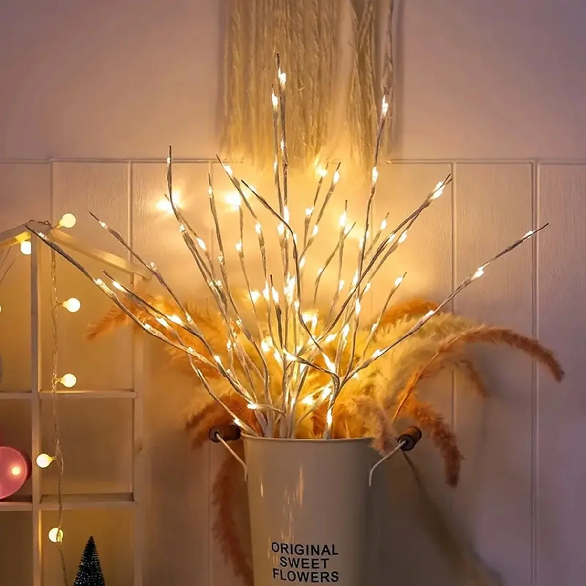 White Birch Branch Light String - Versatile LED Lights for Festive Ambiance