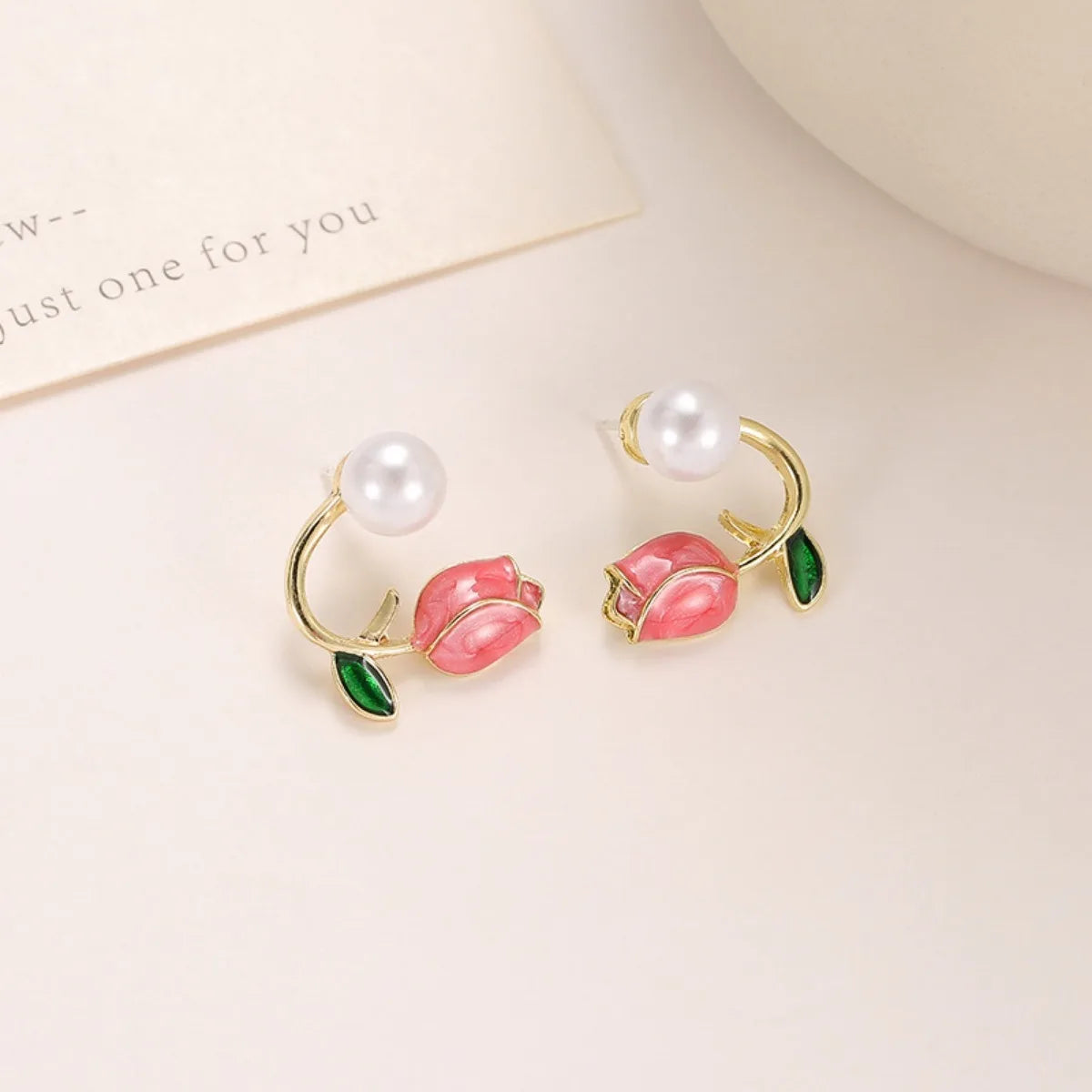 Tulip Flower Stud Earrings - Lightweight Summer Fashion Jewelry Gift