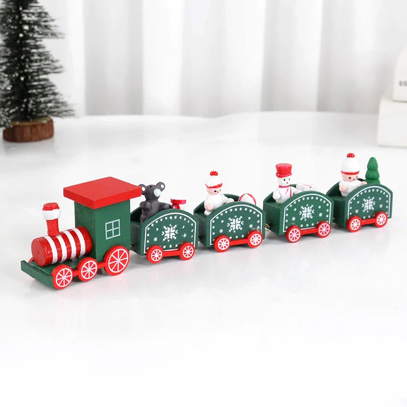 Merry Christmas Wooden Train Decoration - 2024 Holiday Decor