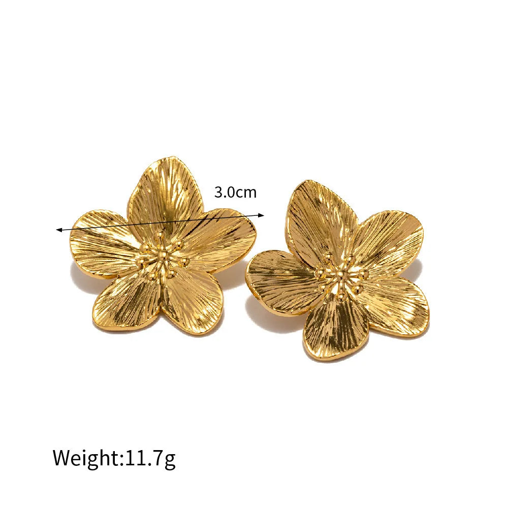 Vintage Flower Shape Earrings - 18K Gold Plated Jewelry Gifts for Women