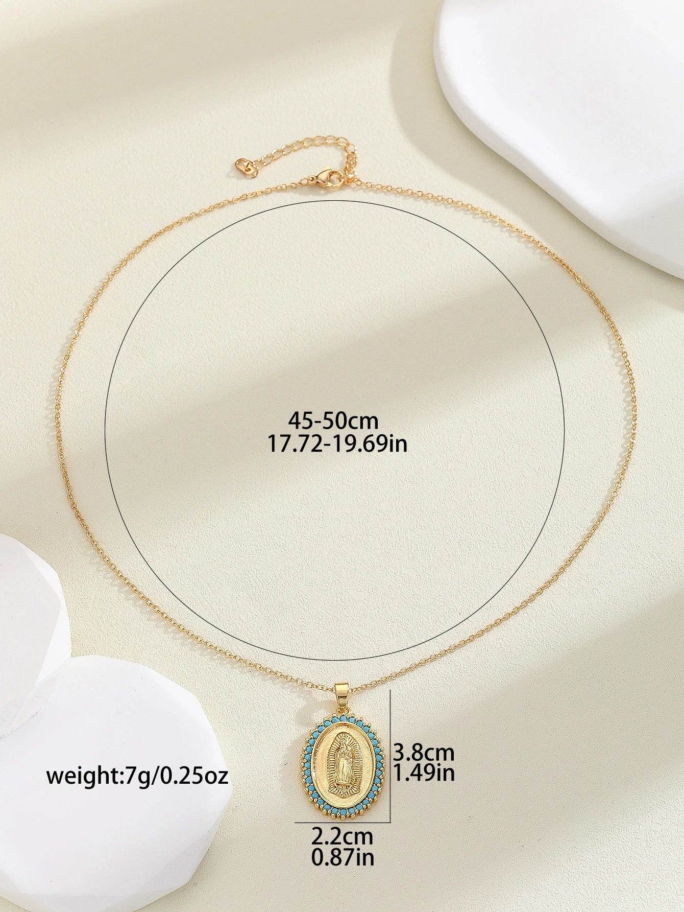 Personalized Zircon Santa Maria Series Necklace - Unique Religious Jewelry