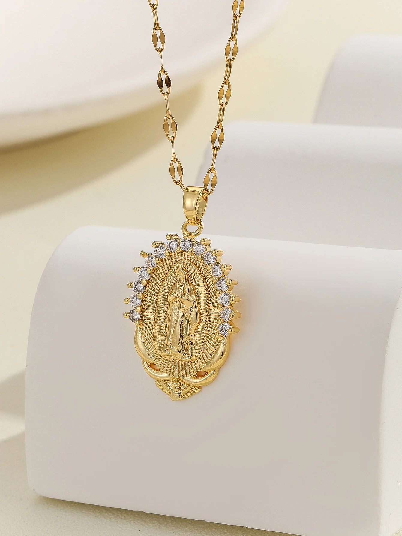 Personalized Zircon Santa Maria Series Necklace - Unique Religious Jewelry