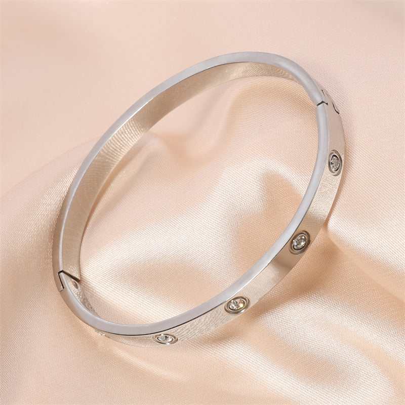 Beautiful Lovers Stainless Steel Bangles - Fashion Jewelry Gift for Women