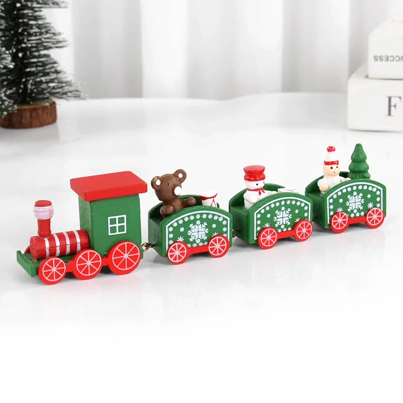 Merry Christmas Wooden Train Decoration - 2024 Holiday Decor