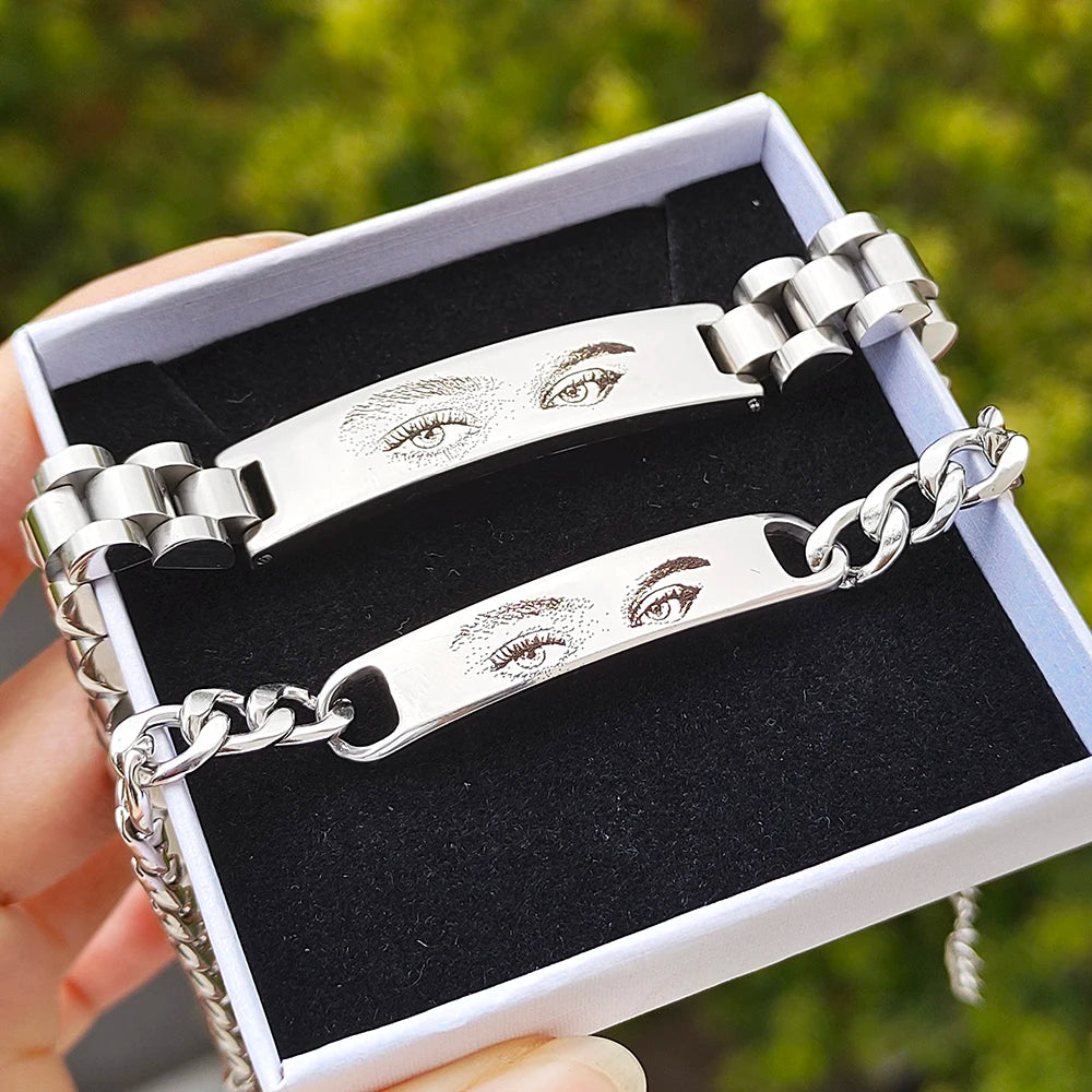 Personalized Eyes Photo Bracelet | Perfect Gift for Couples