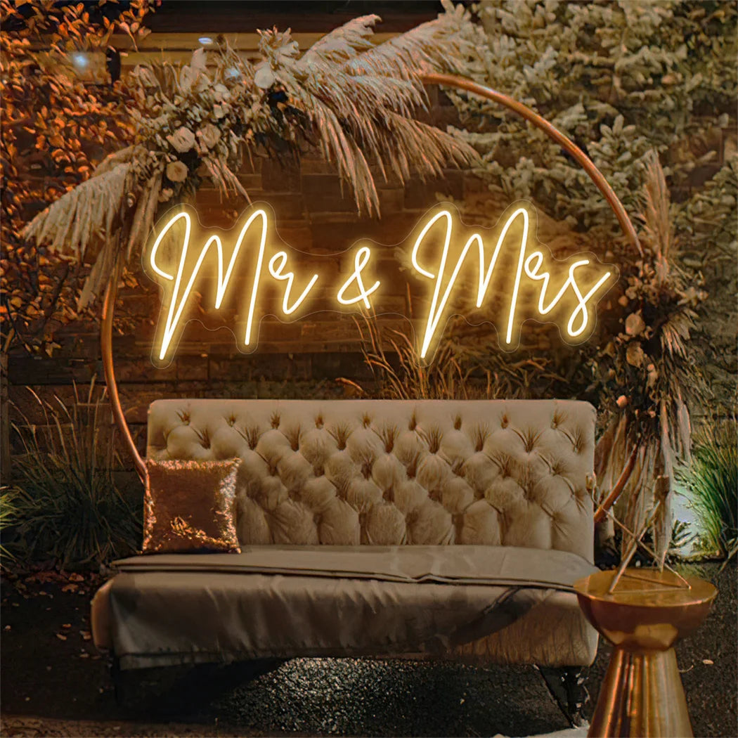 Personalised Mr & Mrs Neon LED Sign - Perfect for Weddings & Home