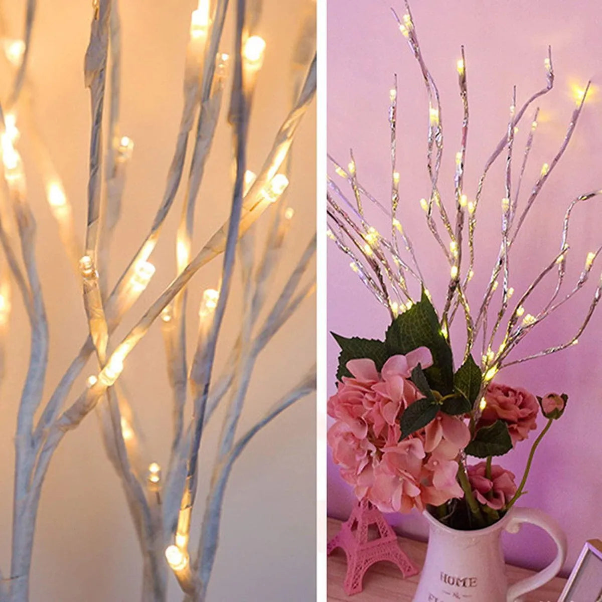 White Birch Branch Light String - Versatile LED Lights for Festive Ambiance