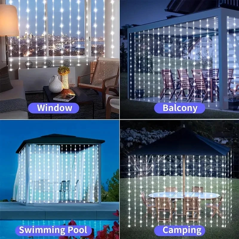 Waterproof Solar Fairy Lights - Transform Your Outdoor Decor with Curtain String Lights