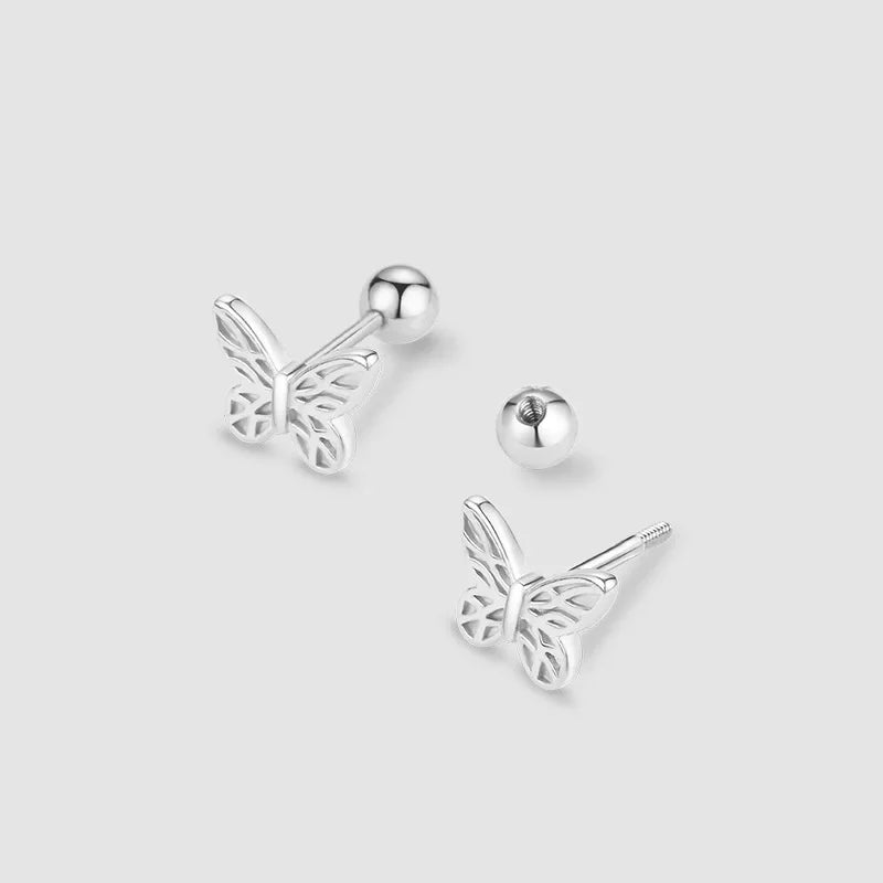 Beautiful Butterfly Stud Earrings - Silver Jewelry for Everyday Wear