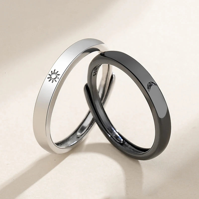 Adjustable Sun and Moon Rings - Ideal Fashion Jewelry for Couples