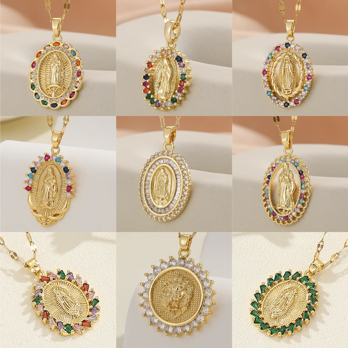 Personalized Zircon Santa Maria Series Necklace - Unique Religious Jewelry