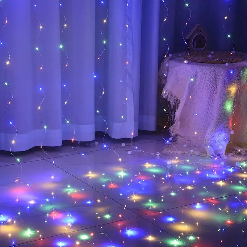 Decorative LED Garland Curtain Lights – Bedroom & Christmas Decoration