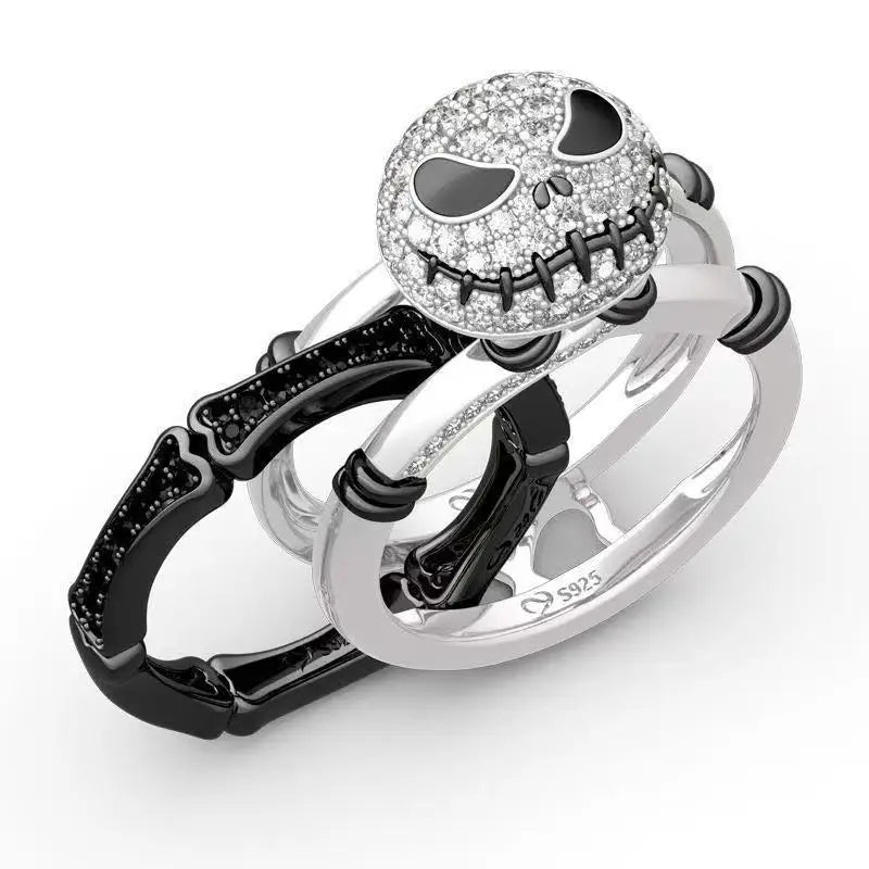 Halloween Black and White Zircon Rings | Perfect for Men and Women