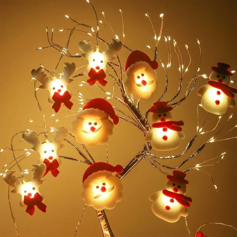 Merry Christmas Snowman LED Garland - Xmas Tree Ornament